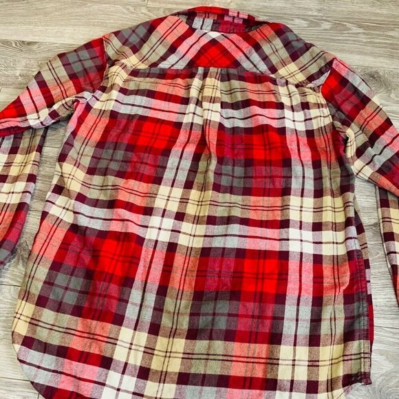 Columbia Omni-Wick Long Sleeve Button Up Flannel Shirt Men’s M Plaid Red Brown - Picture 12 of 14